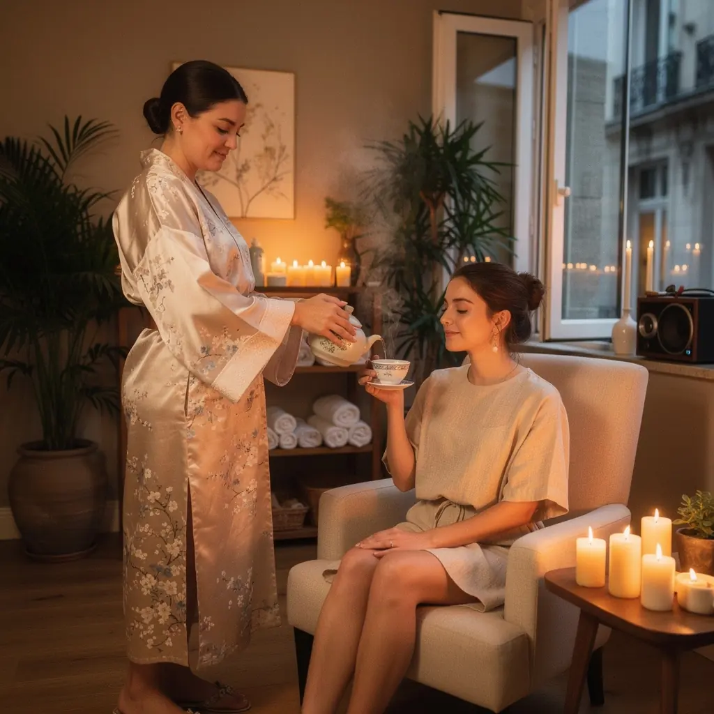 Une cérémonie traditionnelle chinoise de préparation du thé.