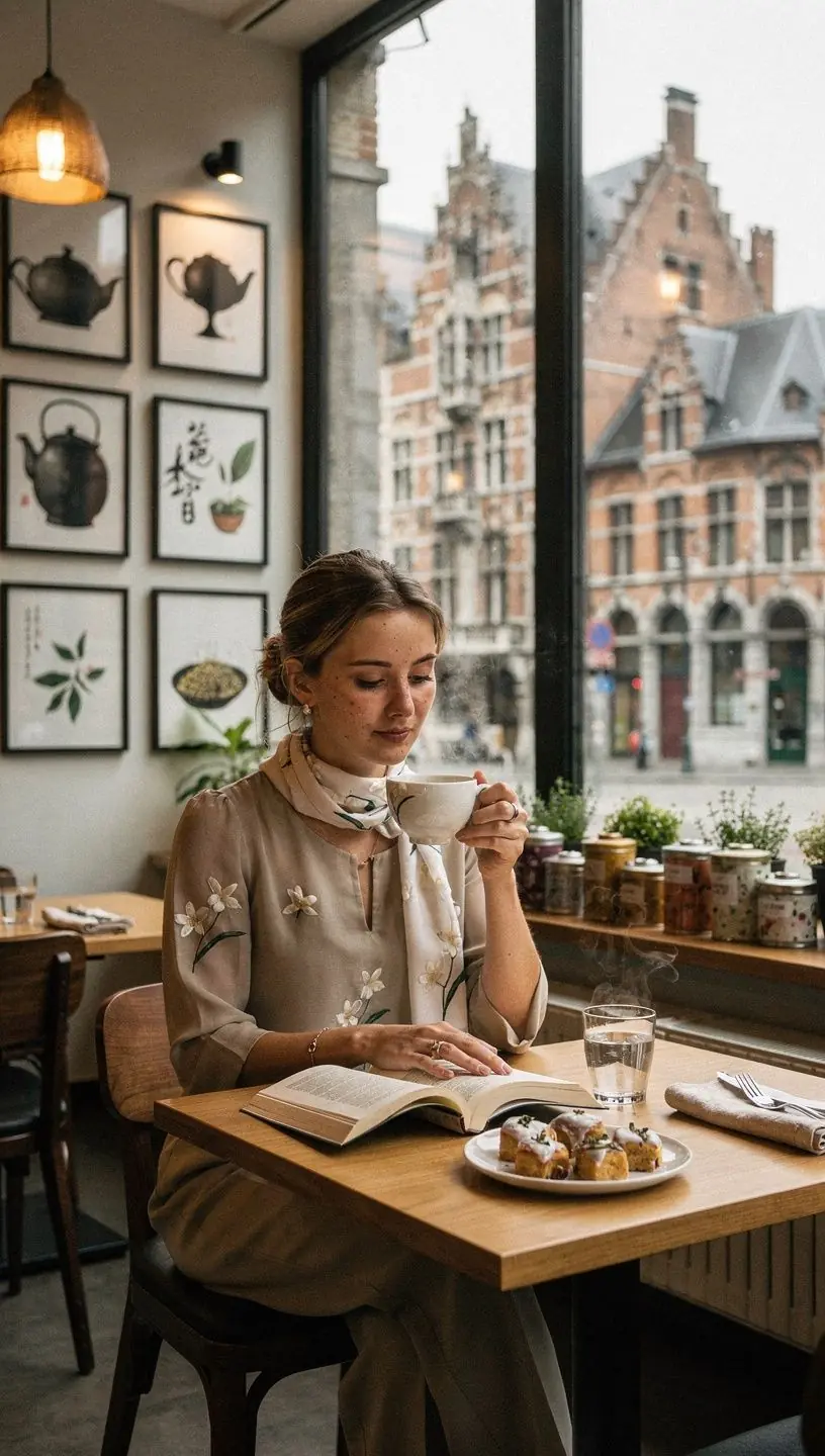 Thé fumant à la fleur de jasmin, entouré de douceurs asiatiques.